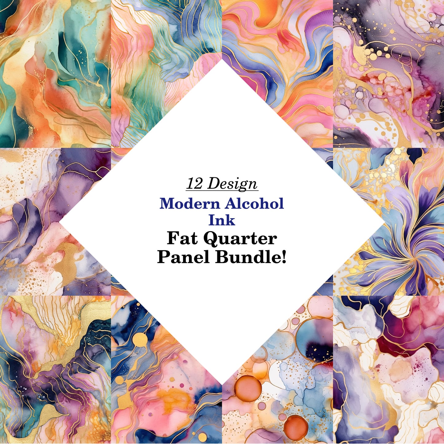 Modern Alcohol Ink Fat Quarter Bundle