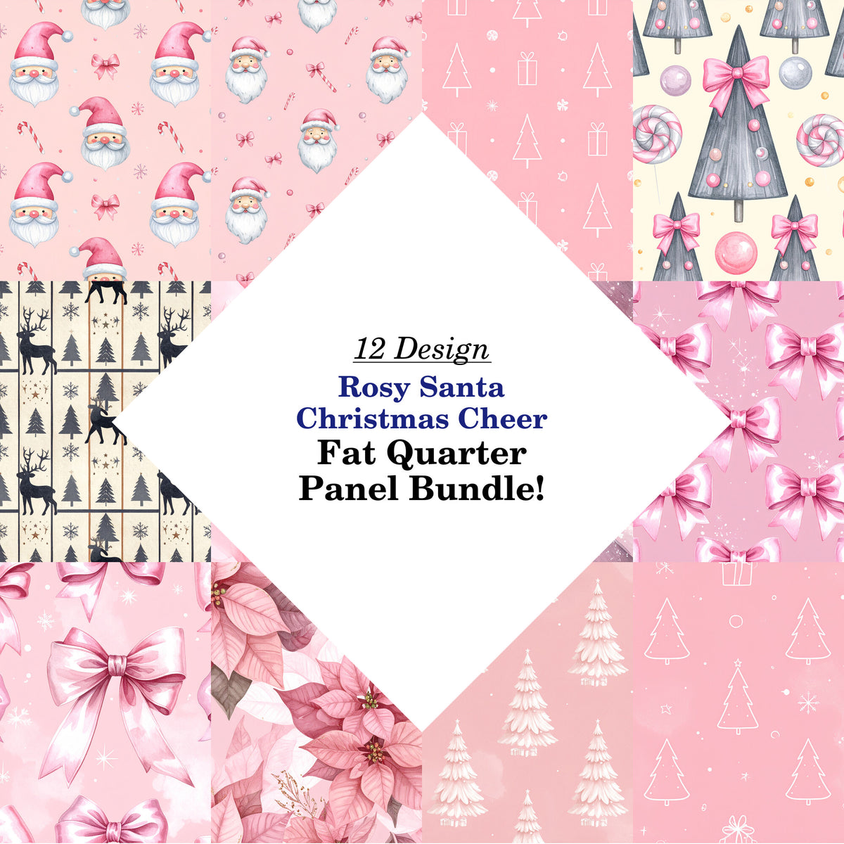 Rosy Santa Christmas Cheer Fat Quarter Bundle