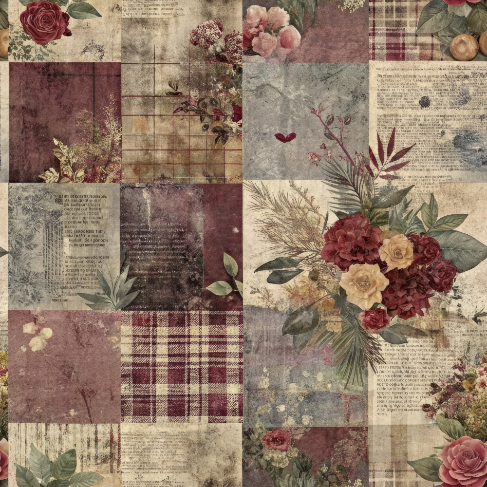 Daily Deal: Patched Memories Pattern 9 Quilting Cotton Fabric - 45" x 1 Yard"