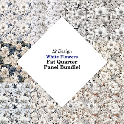 White Flowers Fat Quarter Bundle