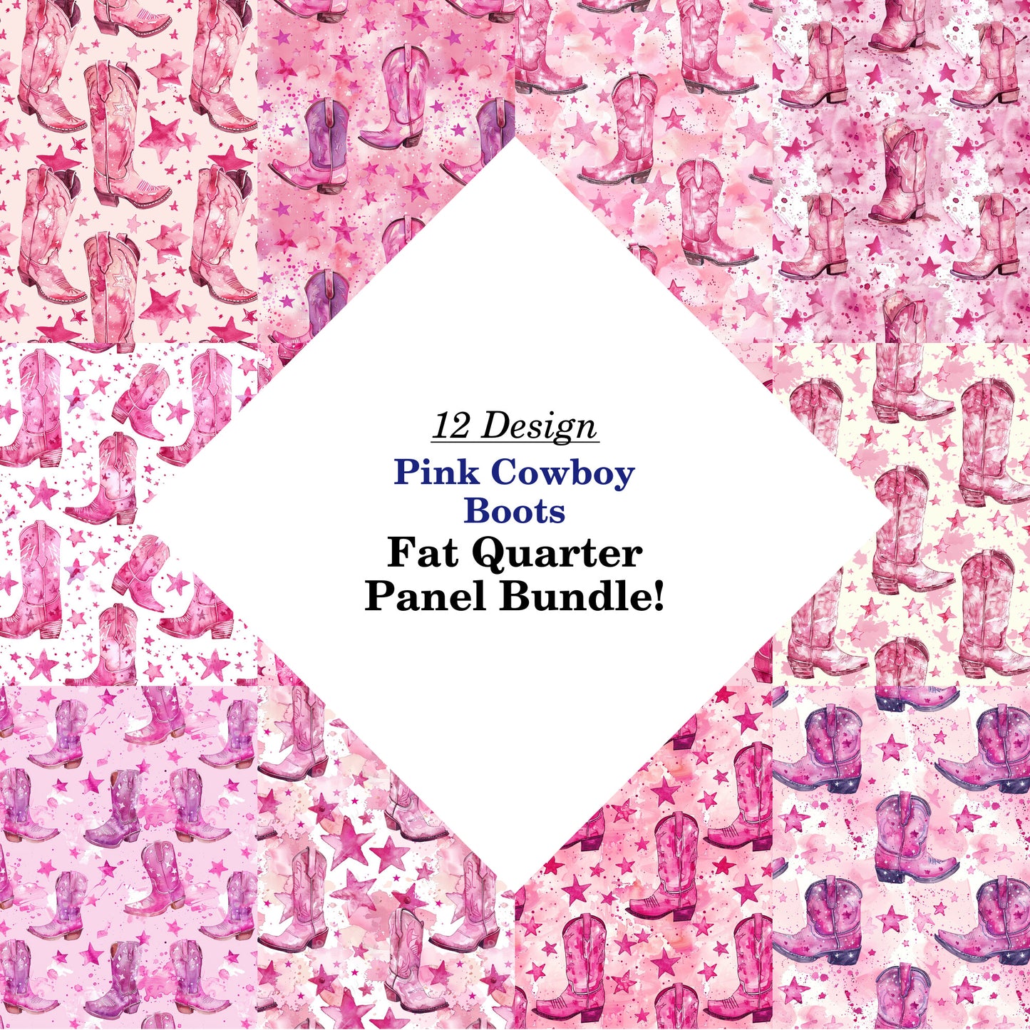Pink Cowboy Boots Fat Quarter Bundle