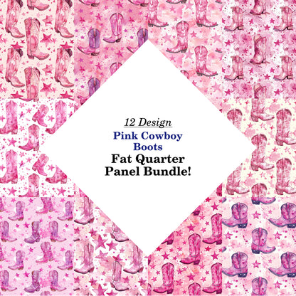 Pink Cowboy Boots Fat Quarter Bundle