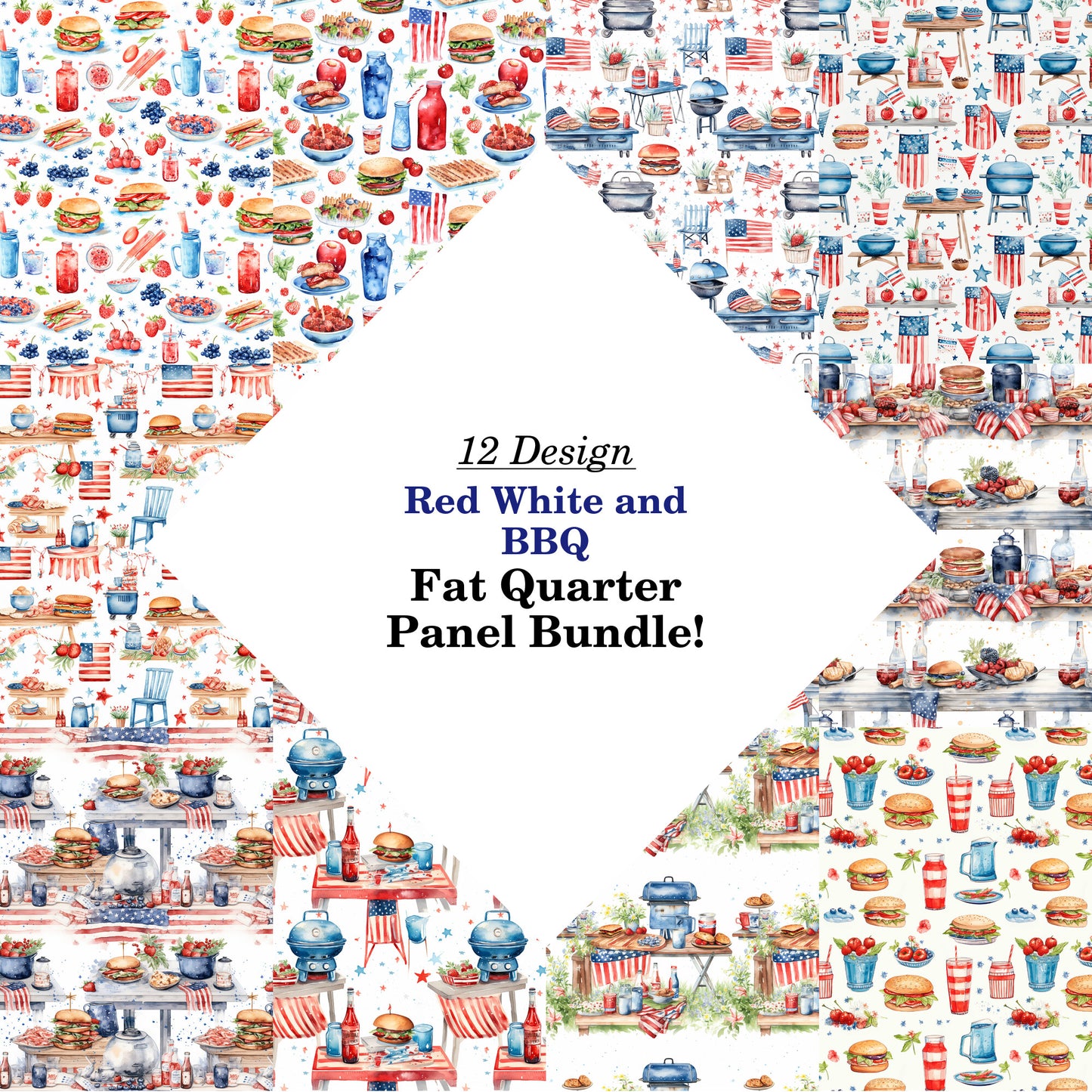 Red White and BBQ Fat Quarter Bundle
