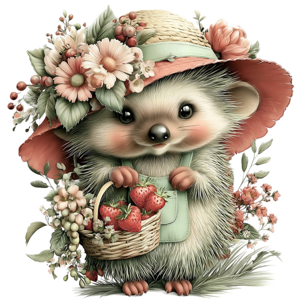 Summer Fruit Basket Animals Fabric Panel 11