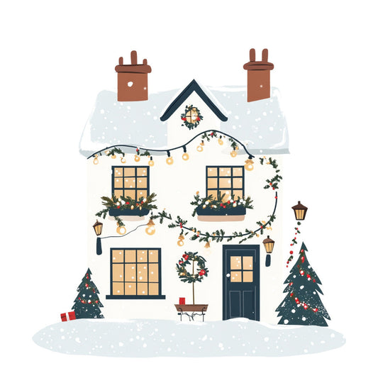 Whimsical Christmas House Fabric Panel 14
