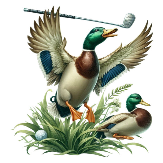 Golfing Mallard Fabric Panel 22