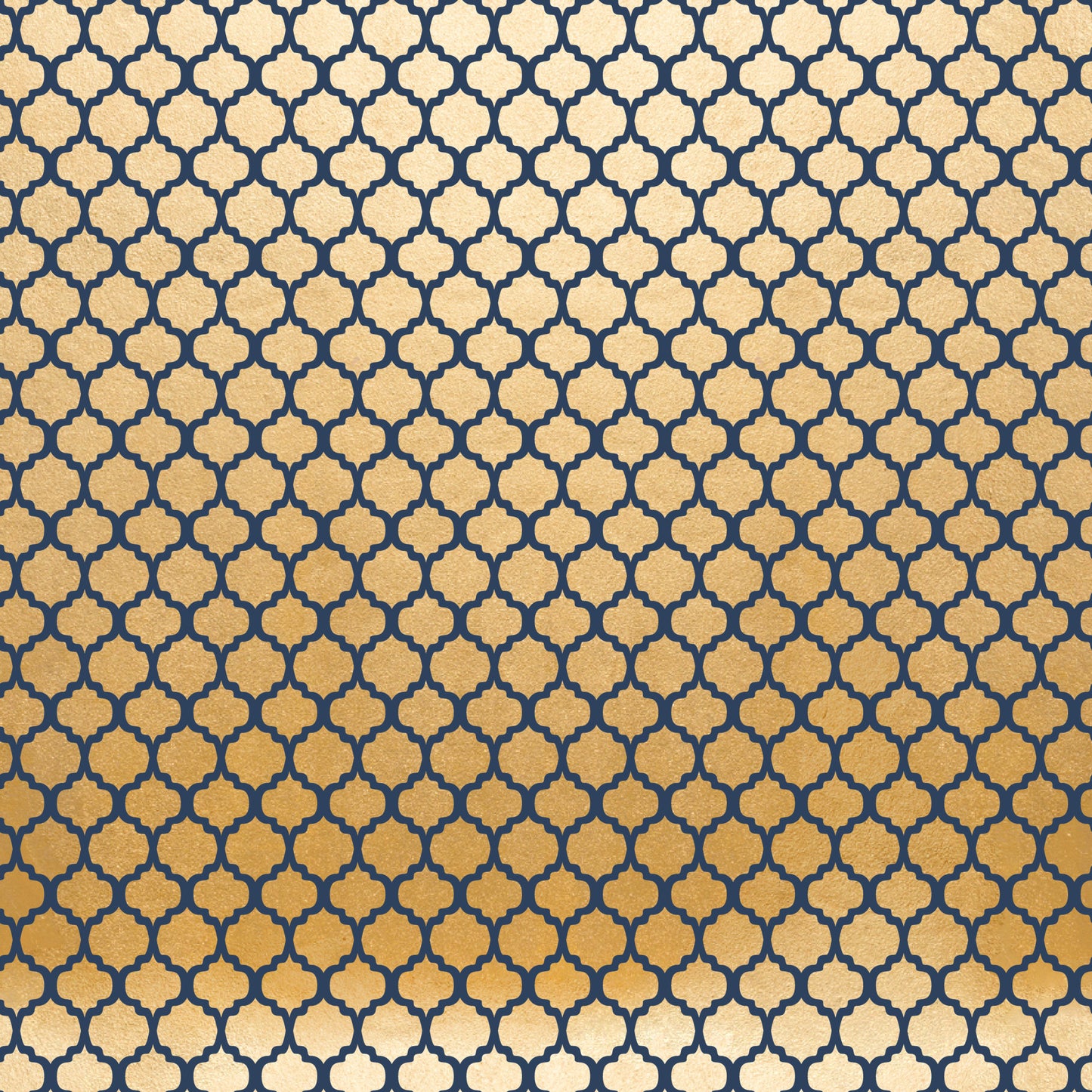 navy blue, gold, quatrefoil pattern, geometric design, moroccan motif, repeating pattern, ornate shapes, interlocking design, metallic gold, deep blue, arabesque pattern, decorative motif, lattice design, elegant pattern, quilting cotton, fabric panel, celebration theme, luxurious colors, seamless repeat, intricate geometry