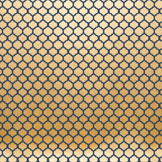 Navy and Gold Celebration Pattern 14 Quilting Cotton Fabric