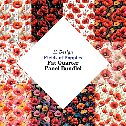 Fields of Poppies Fat Quarter Bundle
