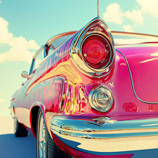 Pink Classic Car Fabric Panel 1