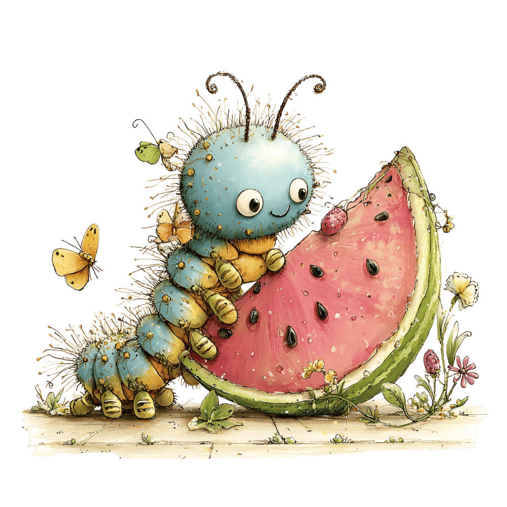 Whimsical Caterpillar Fabric Panel 32
