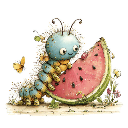 Whimsical Caterpillar Fabric Panel 32