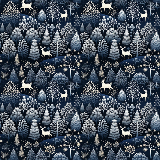 Delft Blue Winter Pattern 11 Quilting Cotton Fabric