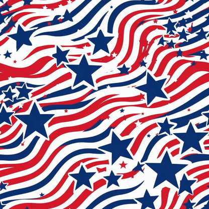 Patriotic Swirls and Stars Pattern 1 Quilting Cotton Fabric