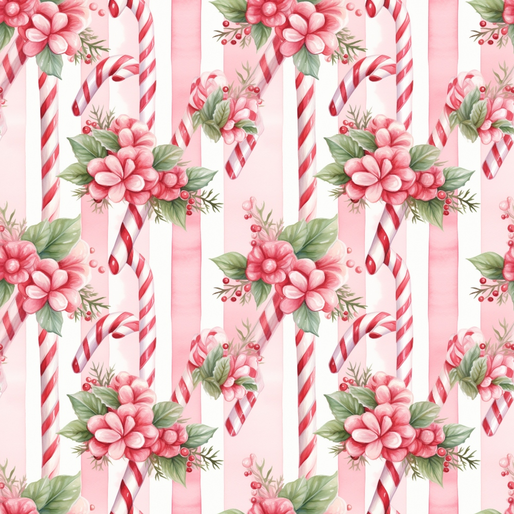 Daily Deal: Vintage Pink Christmas Pattern 8 Quilting Cotton Fabric - 45" x 1 Yard"