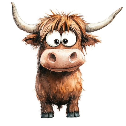 Adorable Highland Cow Fabric Panel 6