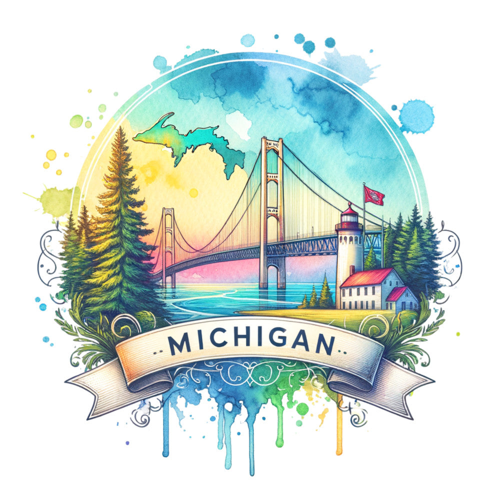 US States Retro Travel Fabric Panel 36