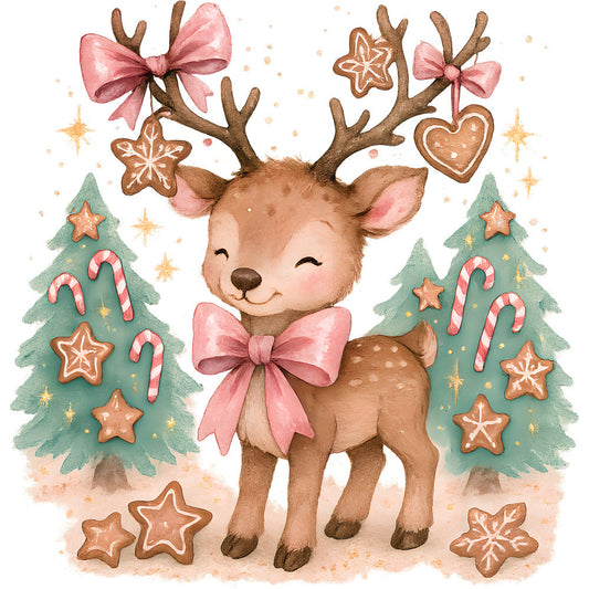 A Pink Christmas Fabric Panel 2