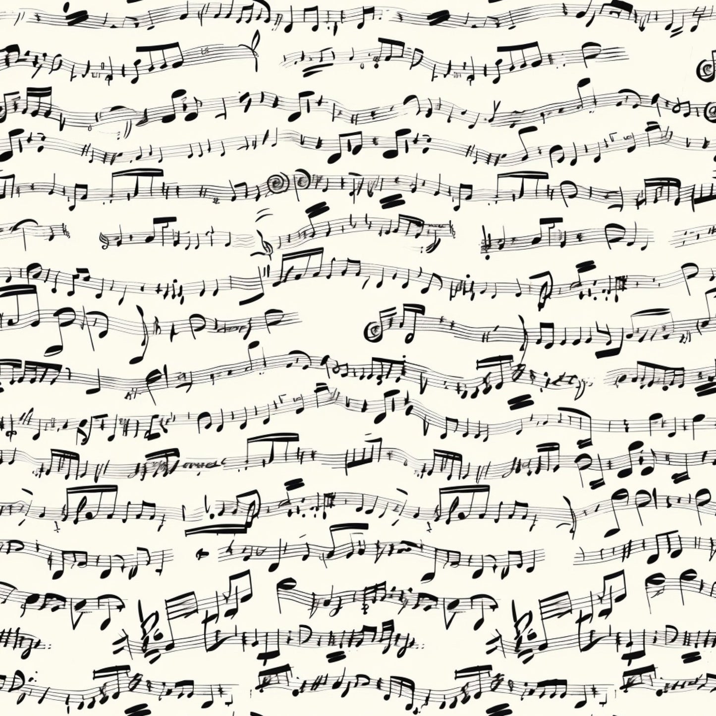 Daily Deal: Handwritten Music Pattern 1 Quilting Cotton Fabric - 45" x 0.5 Yards"