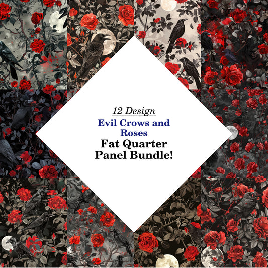 Evil Crows and Roses Fat Quarter Bundle