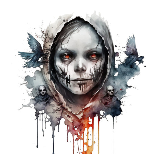 Creepy Halloween Horror Fabric Panel 10