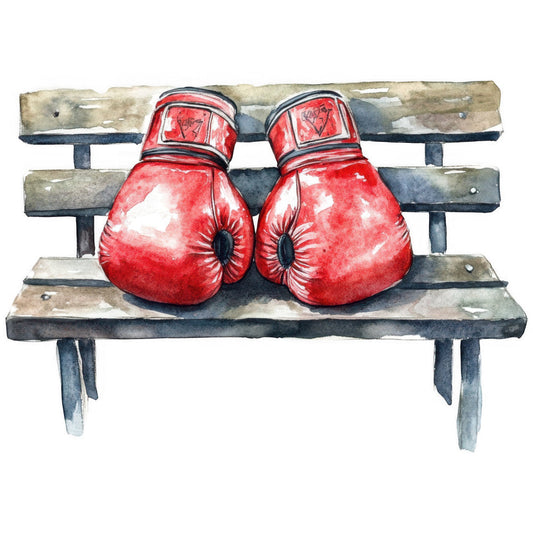 Watercolor Boxing Fabric Panel 17