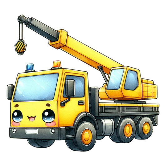 Cute Construction Characters Fabric Panel 7