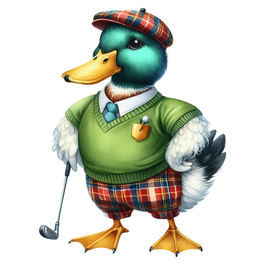 Golfing Mallard Fabric Panel 18