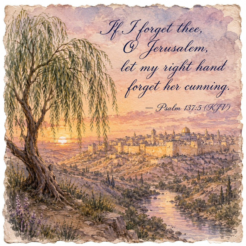 Inspirational Hebrew Verses Fabric Panel 1