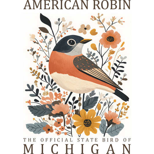 State Bird Poster Fabric Panel 29