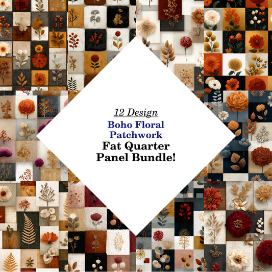 Boho Floral Patchwork Fat Quarter Bundle