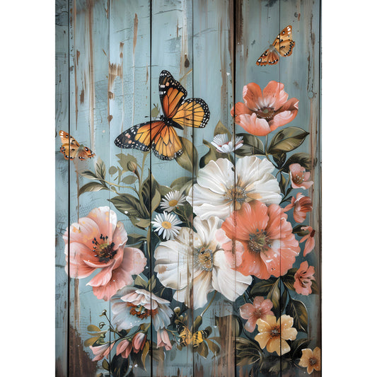 Rustic Butterfly Wall Art Fabric Panel 17