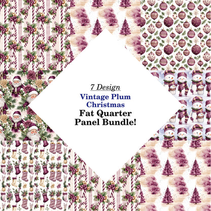 Vintage Plum Christmas Fat Quarter Bundle