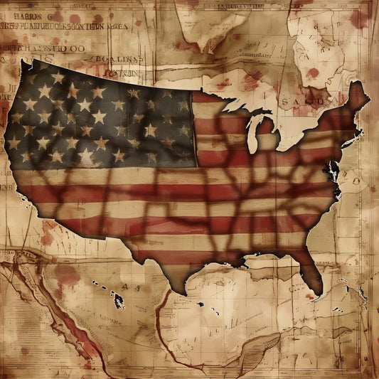Vintage Patriotic Fabric Panel 25