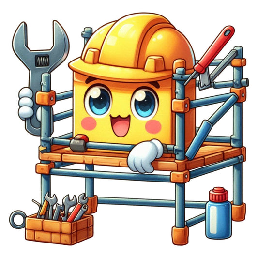 Cute Construction Characters Fabric Panel 15