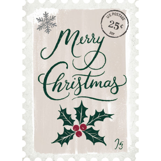 Vintage Christmas Postage Fabric Panel 3
