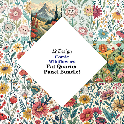 Comic Wildflowers Fat Quarter Bundle