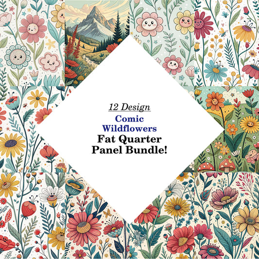 Comic Wildflowers Fat Quarter Bundle