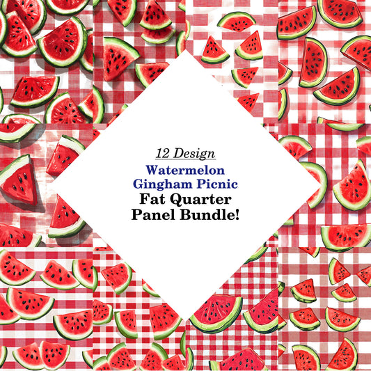 Watermelon Gingham Picnic Fat Quarter Bundle