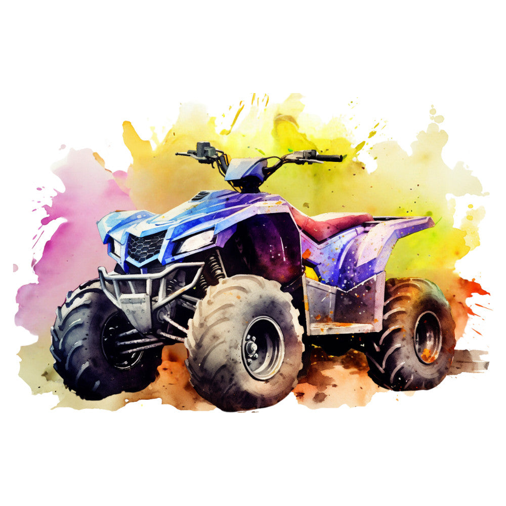 Watercolor Four Wheeler Fabric Panel 4