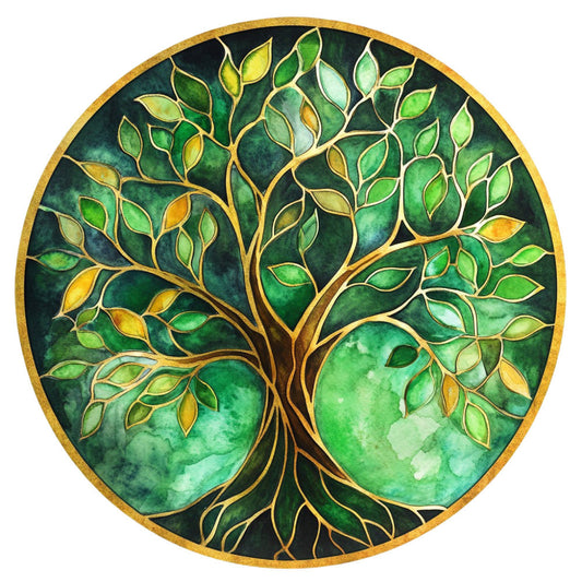 Tree of Life Stained Glass Fabric Panel 21