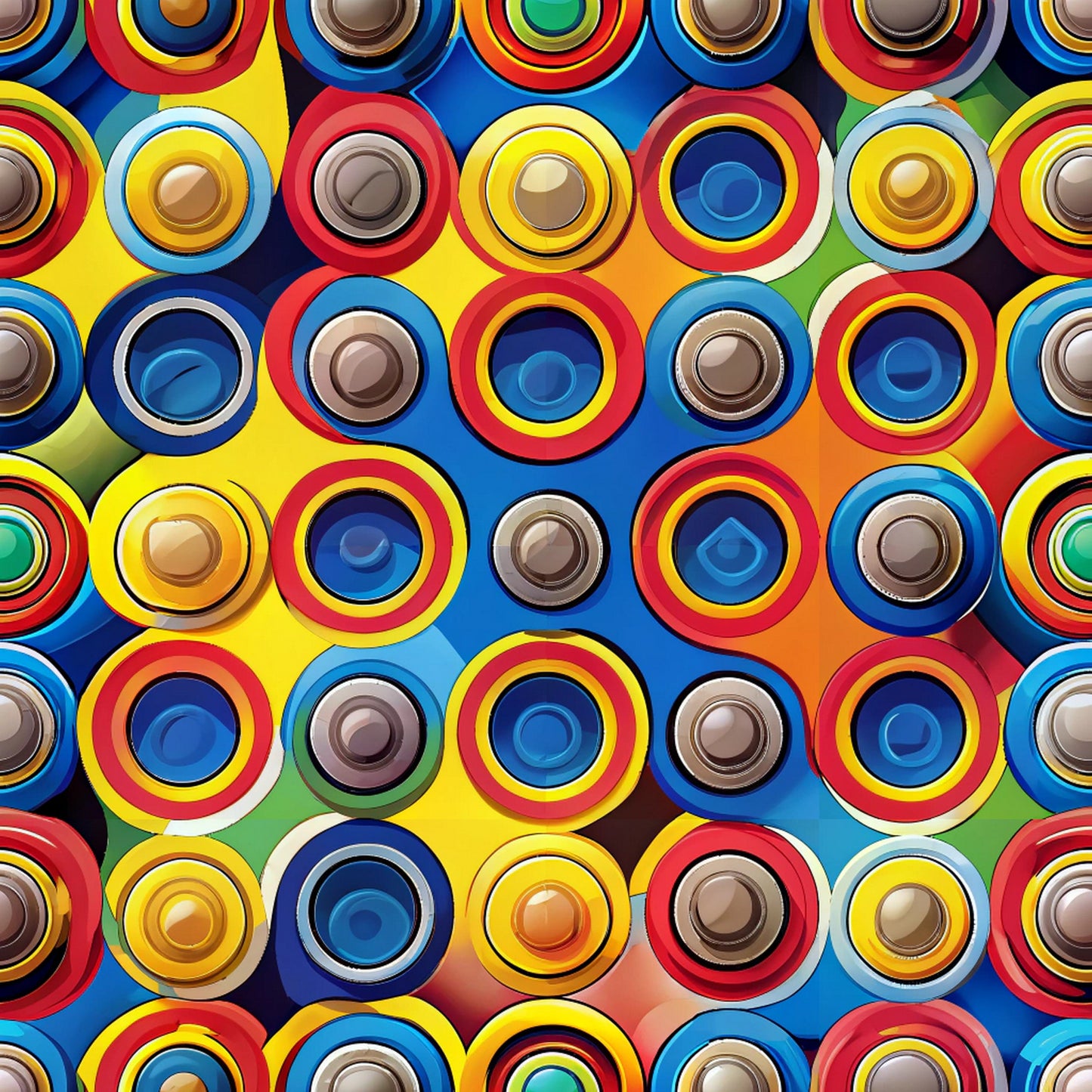 Colorful Fidget Spinner Pattern 7 Quilting Cotton Fabric