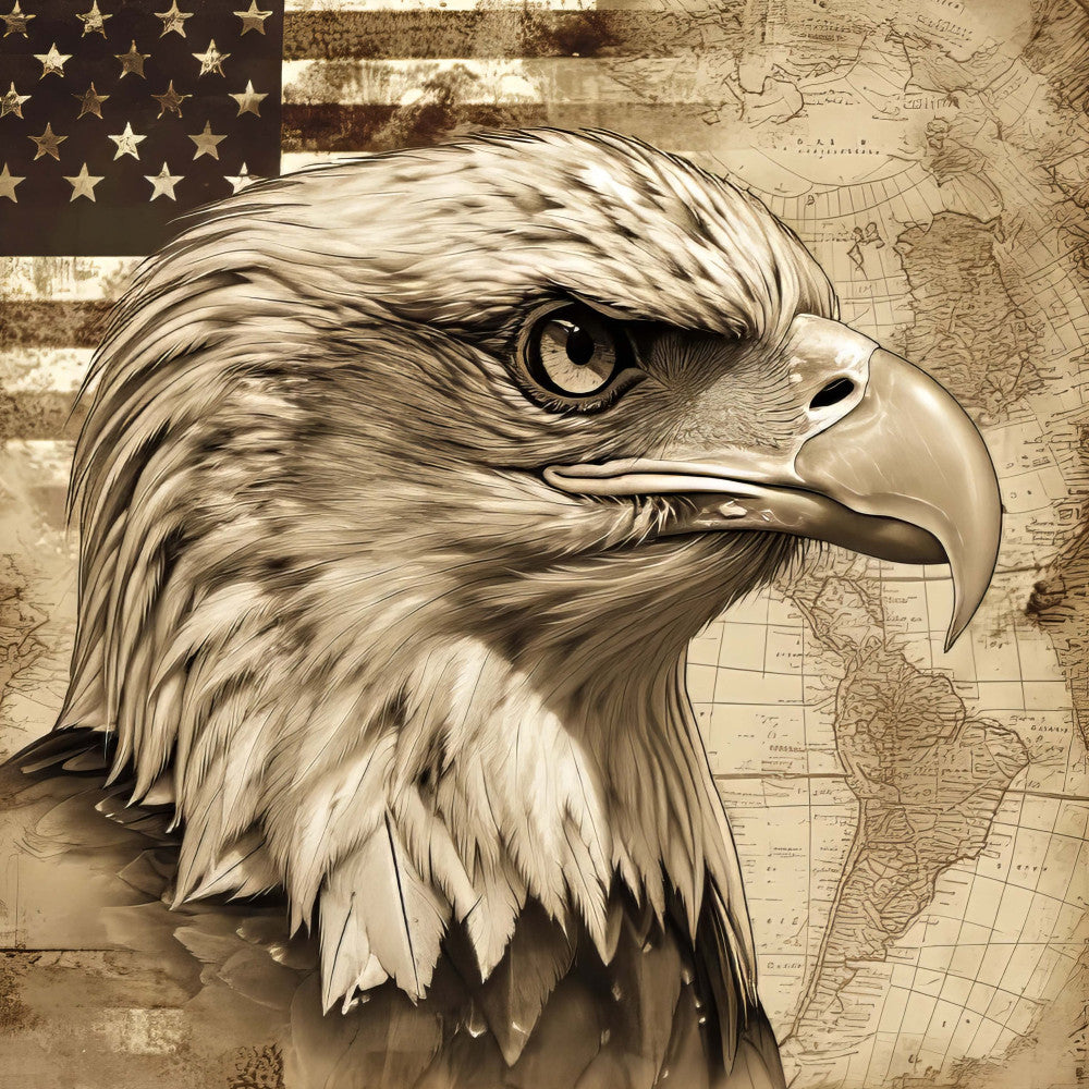 Vintage Patriotic Fabric Panel 3