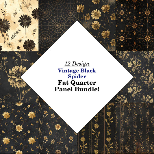 Vintage Black Spider Fat Quarter Bundle