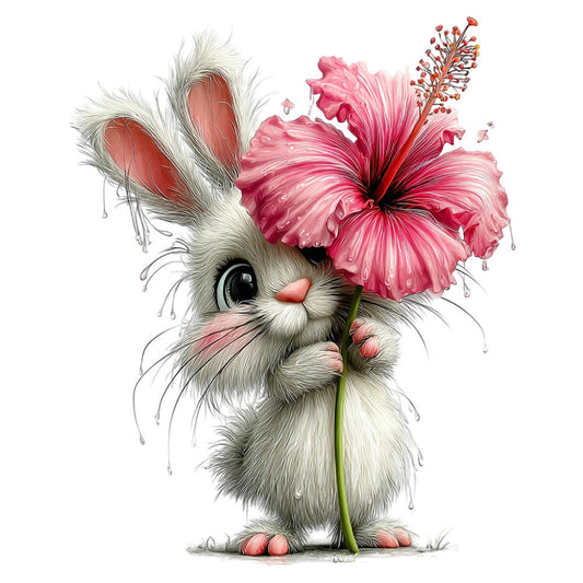 Whimsical Summer Bunny Fabric Panel 7