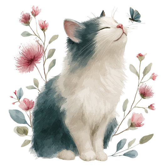 Watercolor Kitten Fabric Panel 11