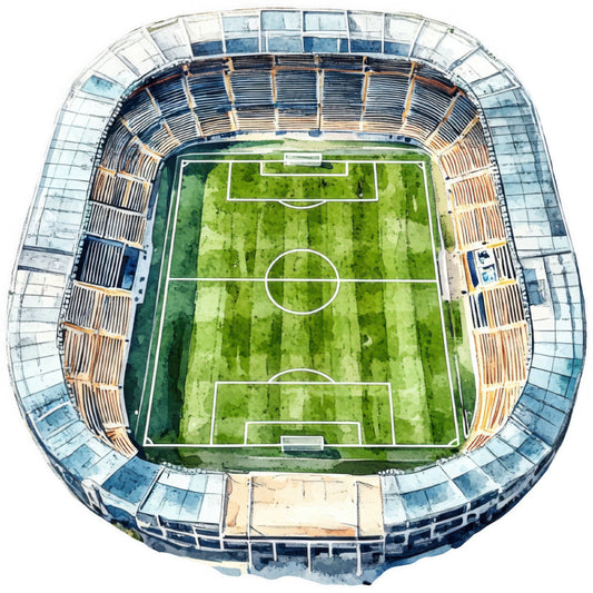 Watercolor Soccer Fabric Panel 12