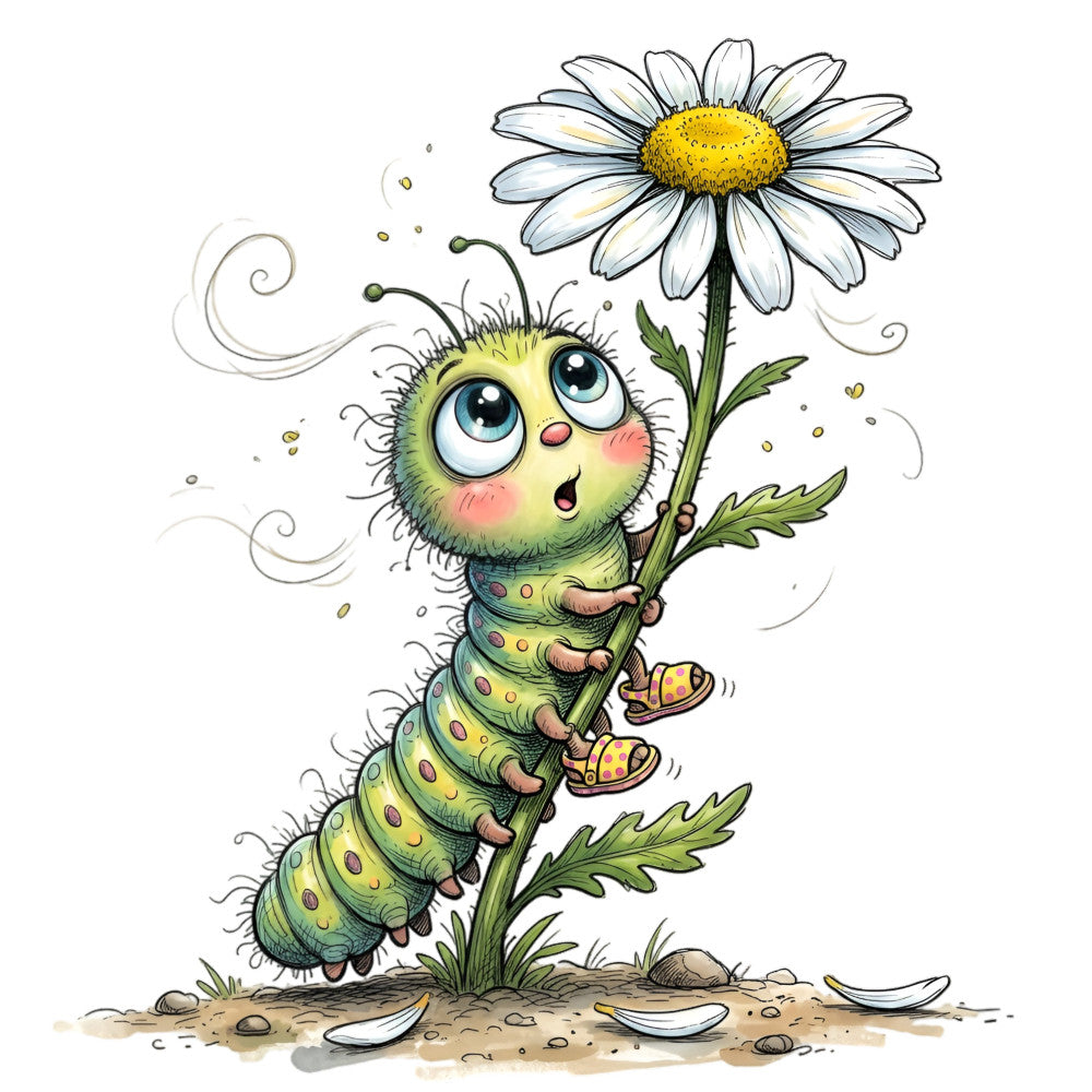 Summer Whimsical Caterpillar Fabric Panel 11