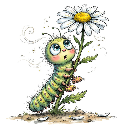 Summer Whimsical Caterpillar Fabric Panel 11
