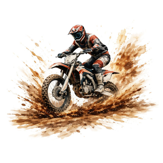 Watercolor Dirt Bike Fabric Panel 17